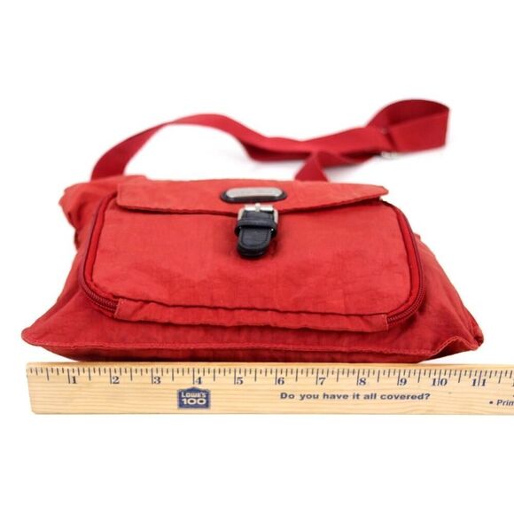 baggallini RED NYLON CANVAS URBAN MESSENGER X-BODY ORGANIZER SHOULDER BAG PURSE - Picture 14 of 16